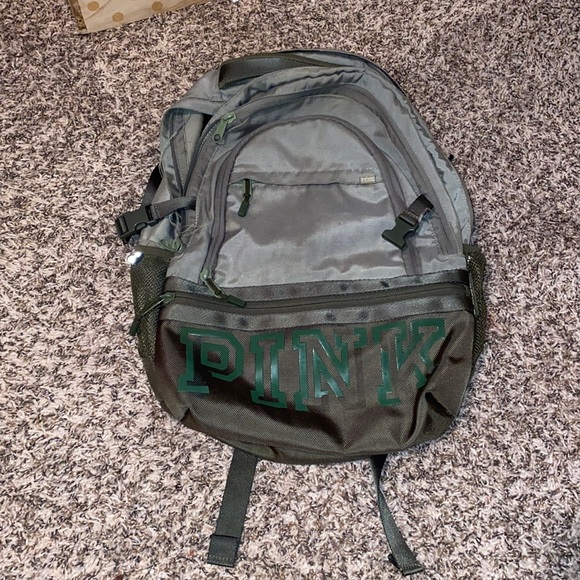 Pink Army Green College backpack